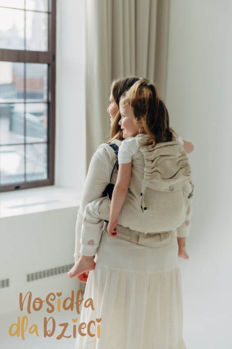 Nosidełko LennyPreschool z tkaniny skośno-krzyżowej (50% bawełna, 25% konopie, 25% lyocell), rozmiar preschool - AIRY