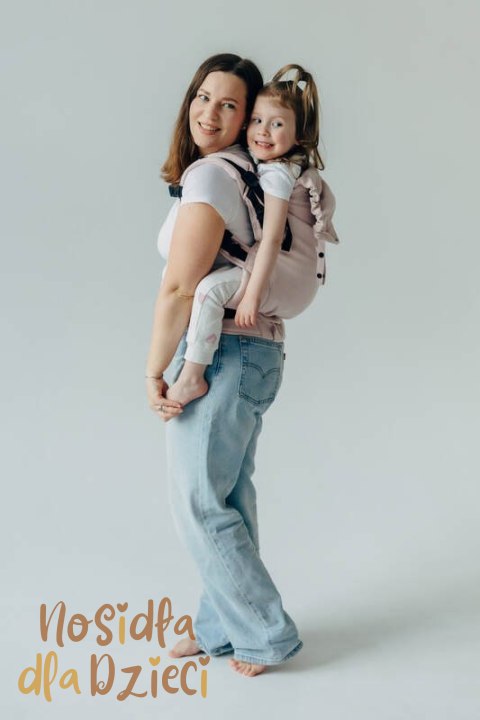 Nosidełko LennyPreschool z tkaniny skośno-krzyżowej (50% bawełna, 50% wiskoza bambusowa), rozmiar preschool - MARSHMALLOW