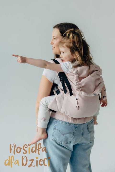 Nosidełko LennyPreschool z tkaniny skośno-krzyżowej (50% bawełna, 50% wiskoza bambusowa), rozmiar preschool - MARSHMALLOW