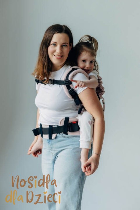 Nosidełko LennyPreschool z tkaniny skośno-krzyżowej (50% bawełna, 50% wiskoza bambusowa), rozmiar preschool - MARSHMALLOW