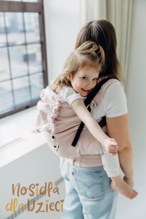 Nosidełko LennyPreschool z tkaniny skośno-krzyżowej (50% bawełna, 50% wiskoza bambusowa), rozmiar preschool - MARSHMALLOW