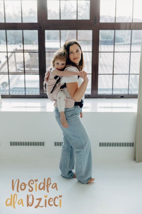 Nosidełko LennyPreschool z tkaniny skośno-krzyżowej (50% bawełna, 50% wiskoza bambusowa), rozmiar preschool - MARSHMALLOW