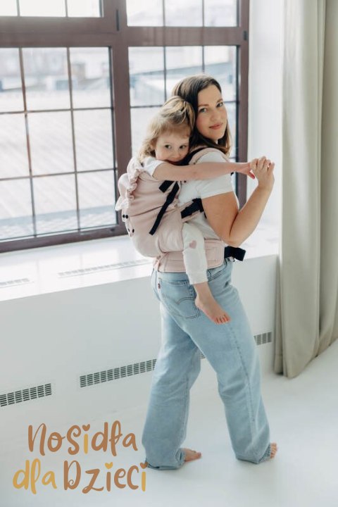 Nosidełko LennyPreschool z tkaniny skośno-krzyżowej (50% bawełna, 50% wiskoza bambusowa), rozmiar preschool - MARSHMALLOW