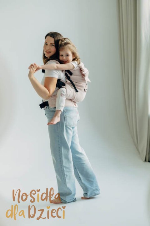 Nosidełko LennyPreschool z tkaniny skośno-krzyżowej (50% bawełna, 50% wiskoza bambusowa), rozmiar preschool - MARSHMALLOW