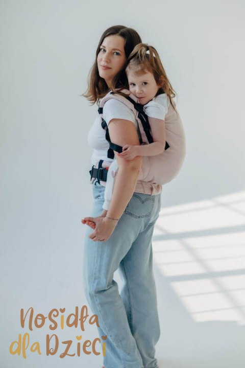 Nosidełko LennyPreschool z tkaniny skośno-krzyżowej (50% bawełna, 50% wiskoza bambusowa), rozmiar preschool - MARSHMALLOW