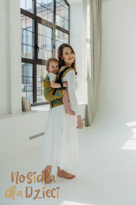 Nosidełko LennyPreschool z tkaniny żakardowej 100% bawełna, rozmiar preschool - RETRO'N'ROSES - ROSARIUM