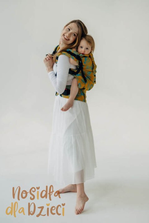 Nosidełko LennyPreschool z tkaniny żakardowej 100% bawełna, rozmiar preschool - RETRO'N'ROSES - ROSARIUM