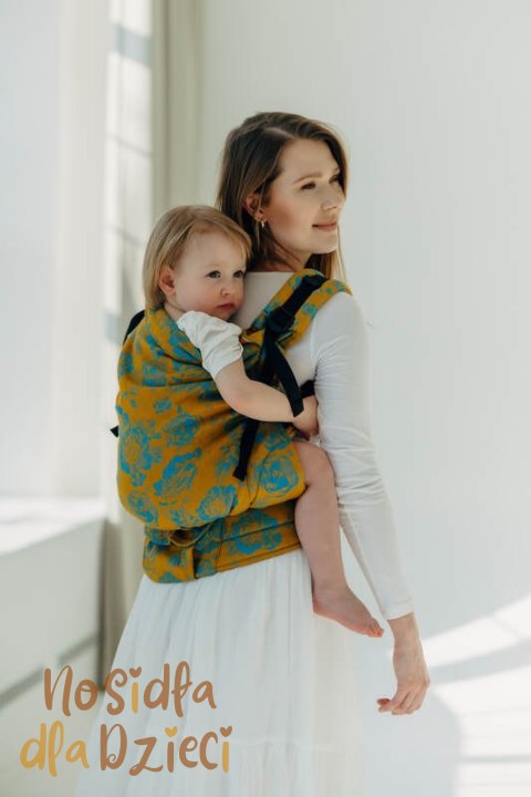 Nosidełko LennyPreschool z tkaniny żakardowej 100% bawełna, rozmiar preschool - RETRO'N'ROSES - ROSARIUM