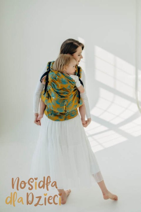 Nosidełko LennyPreschool z tkaniny żakardowej 100% bawełna, rozmiar preschool - RETRO'N'ROSES - ROSARIUM