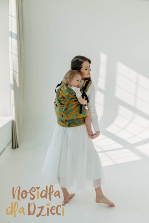 Nosidełko LennyPreschool z tkaniny żakardowej 100% bawełna, rozmiar preschool - RETRO'N'ROSES - ROSARIUM