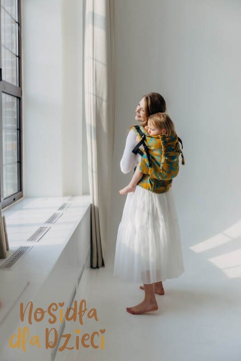 Nosidełko LennyPreschool z tkaniny żakardowej 100% bawełna, rozmiar preschool - RETRO'N'ROSES - ROSARIUM