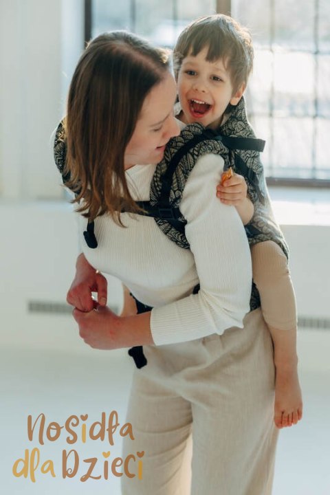 Nosidełko LennyPreschool z tkaniny żakardowej 100% bawełna, rozmiar preschool - WOLNY DUCH - COCOON