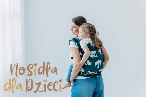 Nosidełko LennyPreschool z tkaniny żakardowej (100% wiskoza bambusowa), rozmiar preschool - BIRDY - SKYWARD