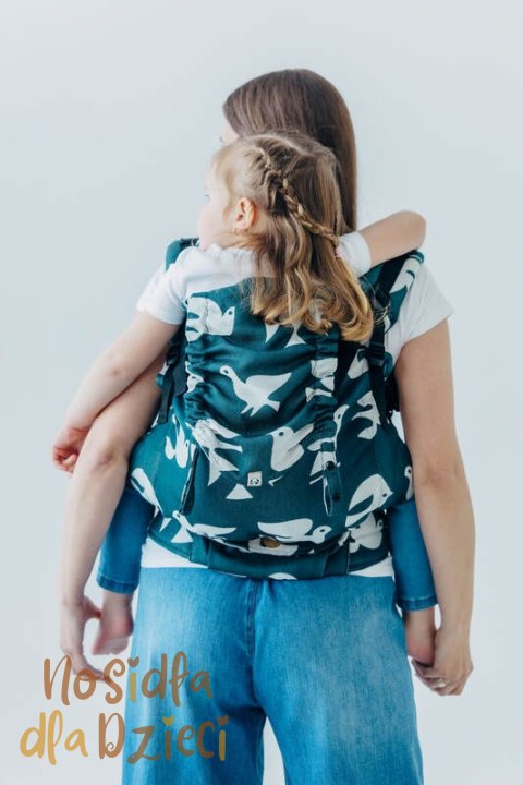 Nosidełko LennyPreschool z tkaniny żakardowej (100% wiskoza bambusowa), rozmiar preschool - BIRDY - SKYWARD