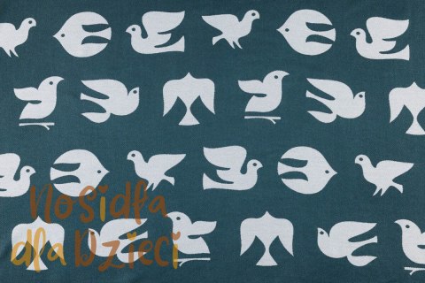 Nosidełko LennyPreschool z tkaniny żakardowej (100% wiskoza bambusowa), rozmiar preschool - BIRDY - SKYWARD