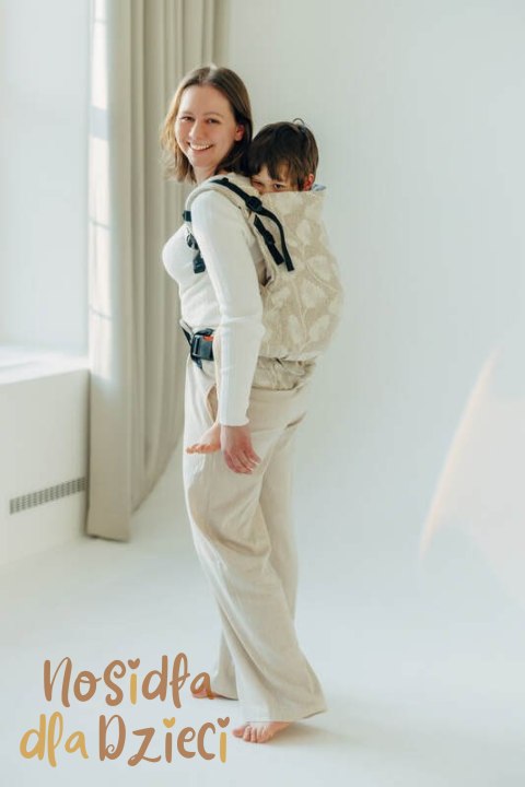 Nosidełko LennyPreschool z tkaniny żakardowej (50% bawełna, 25%konopie, 25% lyocell), rozmiar preschool - VIRIDIFLORA - CONNECT