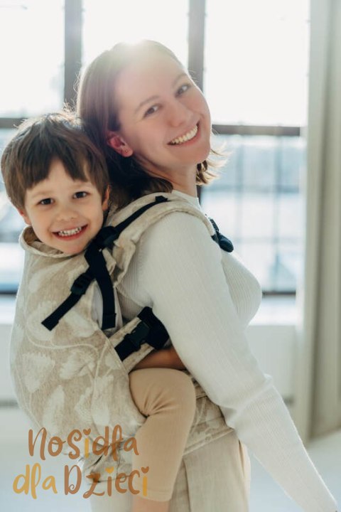 Nosidełko LennyPreschool z tkaniny żakardowej (50% bawełna, 25%konopie, 25% lyocell), rozmiar preschool - VIRIDIFLORA - CONNECT