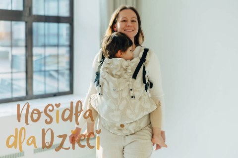 Nosidełko LennyPreschool z tkaniny żakardowej (50% bawełna, 25%konopie, 25% lyocell), rozmiar preschool - VIRIDIFLORA - CONNECT