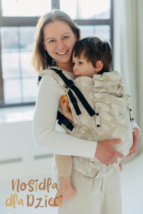 Nosidełko LennyPreschool z tkaniny żakardowej (50% bawełna, 25%konopie, 25% lyocell), rozmiar preschool - VIRIDIFLORA - CONNECT