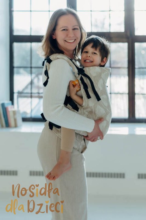 Nosidełko LennyPreschool z tkaniny żakardowej (50% bawełna, 25%konopie, 25% lyocell), rozmiar preschool - VIRIDIFLORA - CONNECT