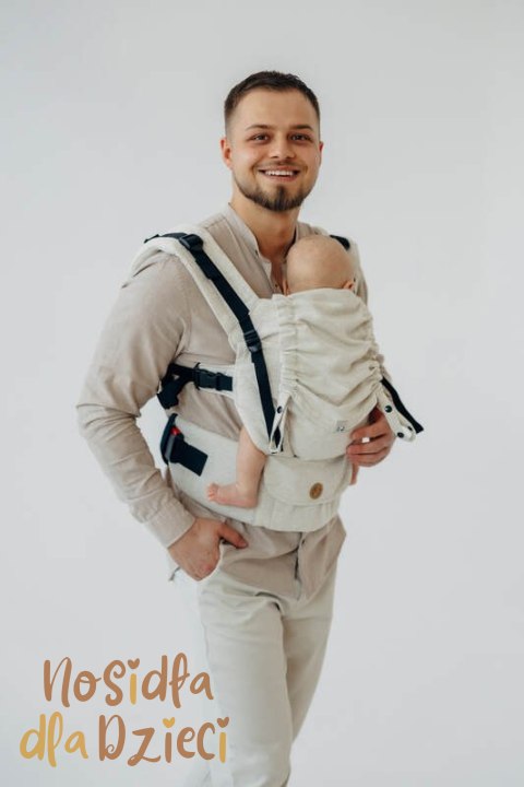 Nosidełko LennyUpGrade PRO z tkaniny skośno-krzyżowej (50% bawełna, 25% konopie, 25% lyocell), rozmiar standard - AIRY