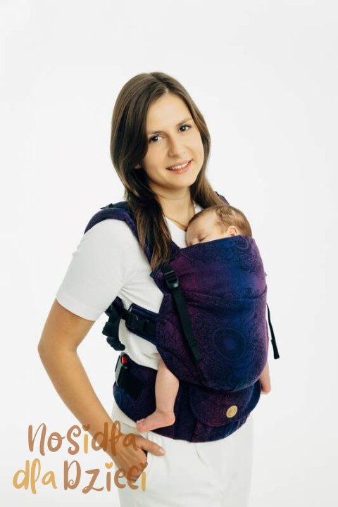 Nosidełko LennyUpGrade PRO z tkaniny żakardowej 100% bawełna , rozmiar standard - DZIKIE WINO - BOUQUET (drugi gatunek)