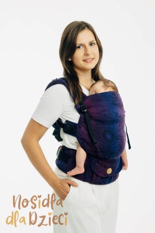 Nosidełko LennyUpGrade PRO z tkaniny żakardowej 100% bawełna , rozmiar standard - DZIKIE WINO - BOUQUET (drugi gatunek)