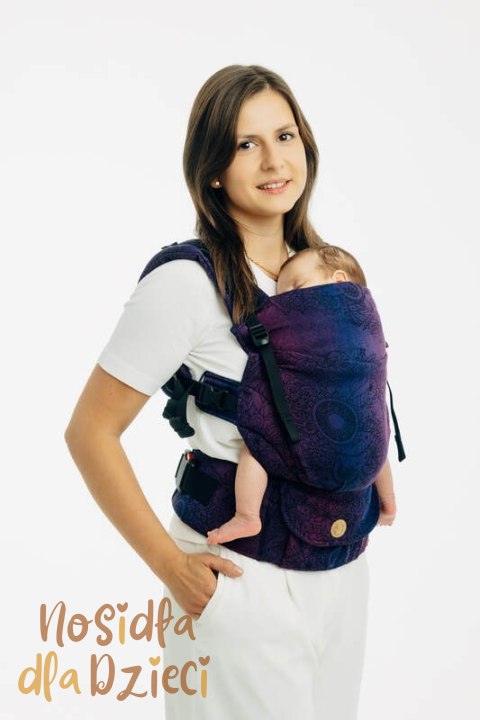Nosidełko LennyUpGrade PRO z tkaniny żakardowej 100% bawełna , rozmiar standard - DZIKIE WINO - BOUQUET (drugi gatunek)