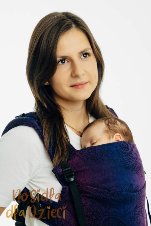 Nosidełko LennyUpGrade PRO z tkaniny żakardowej 100% bawełna , rozmiar standard - DZIKIE WINO - BOUQUET (drugi gatunek)