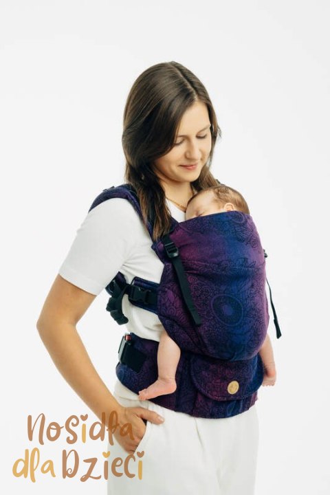 Nosidełko LennyUpGrade PRO z tkaniny żakardowej 100% bawełna , rozmiar standard - DZIKIE WINO - BOUQUET (drugi gatunek)