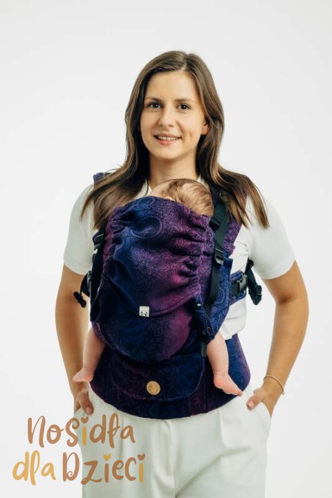 Nosidełko LennyUpGrade PRO z tkaniny żakardowej 100% bawełna , rozmiar standard - DZIKIE WINO - BOUQUET (drugi gatunek)