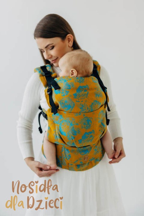 Nosidełko LennyUpGrade PRO z tkaniny żakardowej 100% bawełna , rozmiar standard - RETRO'N'ROSES - ROSARIUM