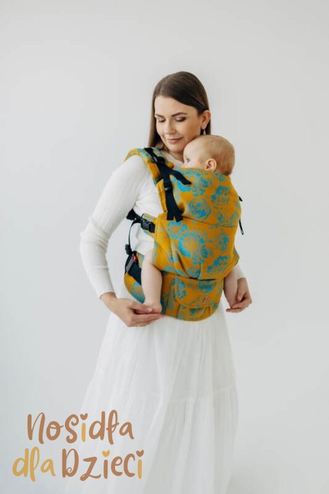 Nosidełko LennyUpGrade PRO z tkaniny żakardowej 100% bawełna , rozmiar standard - RETRO'N'ROSES - ROSARIUM