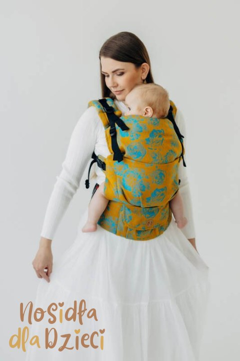 Nosidełko LennyUpGrade PRO z tkaniny żakardowej 100% bawełna , rozmiar standard - RETRO'N'ROSES - ROSARIUM