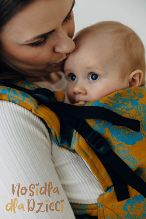 Nosidełko LennyUpGrade PRO z tkaniny żakardowej 100% bawełna , rozmiar standard - RETRO'N'ROSES - ROSARIUM