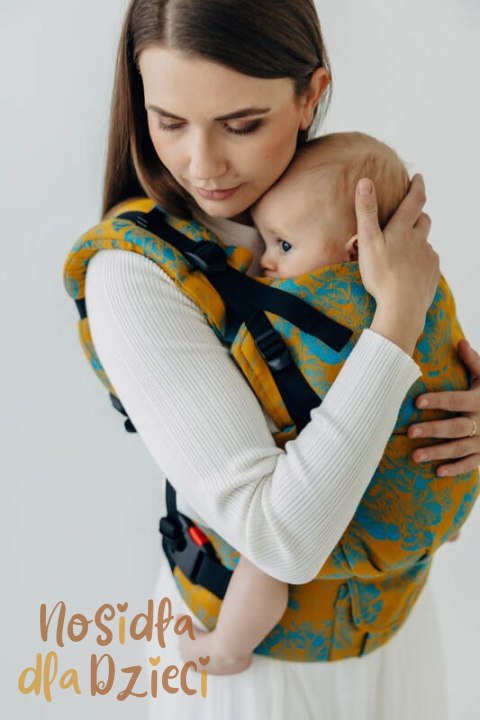 Nosidełko LennyUpGrade PRO z tkaniny żakardowej 100% bawełna , rozmiar standard - RETRO'N'ROSES - ROSARIUM