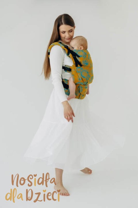 Nosidełko LennyUpGrade PRO z tkaniny żakardowej 100% bawełna , rozmiar standard - RETRO'N'ROSES - ROSARIUM