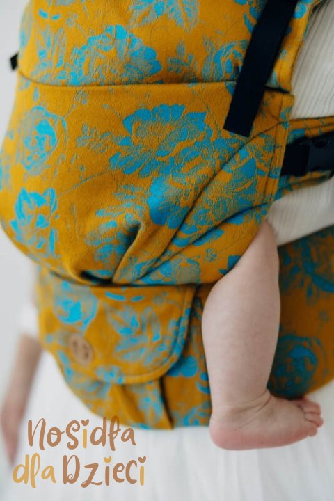 Nosidełko LennyUpGrade PRO z tkaniny żakardowej 100% bawełna , rozmiar standard - RETRO'N'ROSES - ROSARIUM