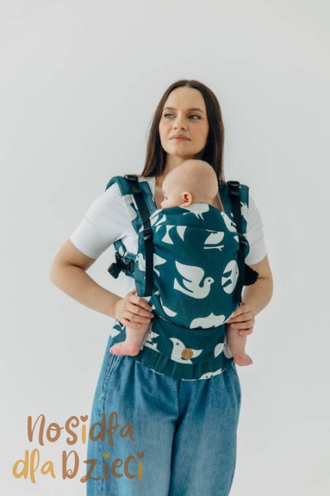 Nosidełko LennyUpGrade PRO z tkaniny żakardowej,100% wiskoza bambusowa, rozmiar standard - BIRDY - SKYWARD