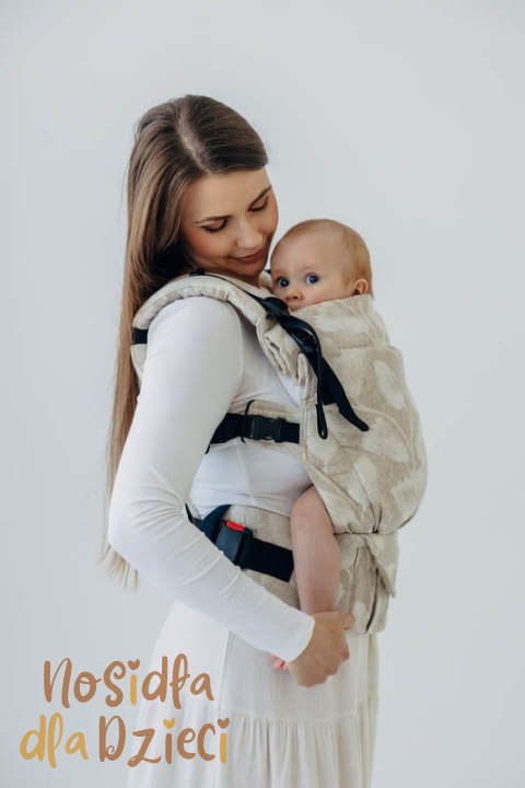 Nosidełko LennyUpGrade PRO z tkaniny żakardowej (50% bawełna, 25%konopie, 25% lyocell) , rozmiar standard - VIRIDIFLORA - CONNEC