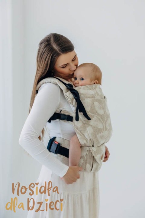 Nosidełko LennyUpGrade PRO z tkaniny żakardowej (50% bawełna, 25%konopie, 25% lyocell) , rozmiar standard - VIRIDIFLORA - CONNEC