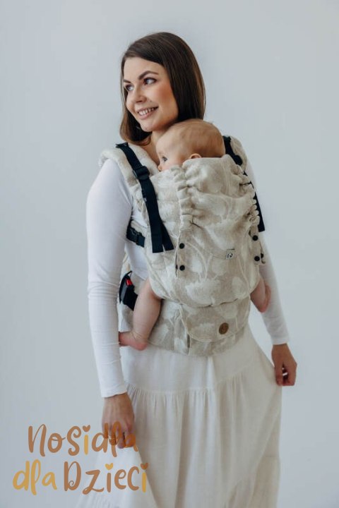 Nosidełko LennyUpGrade PRO z tkaniny żakardowej (50% bawełna, 25%konopie, 25% lyocell) , rozmiar standard - VIRIDIFLORA - CONNEC