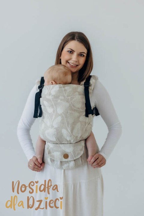 Nosidełko LennyUpGrade PRO z tkaniny żakardowej (50% bawełna, 25%konopie, 25% lyocell) , rozmiar standard - VIRIDIFLORA - CONNEC