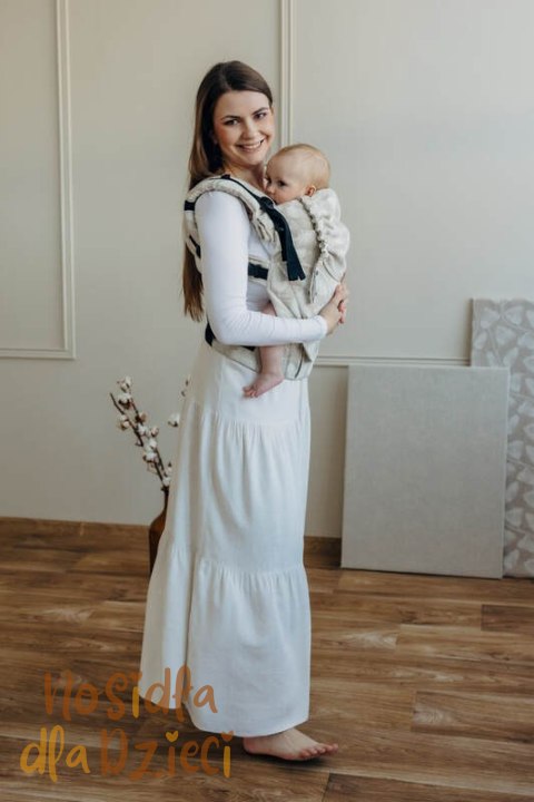 Nosidełko LennyUpGrade PRO z tkaniny żakardowej (50% bawełna, 25%konopie, 25% lyocell) , rozmiar standard - VIRIDIFLORA - CONNEC