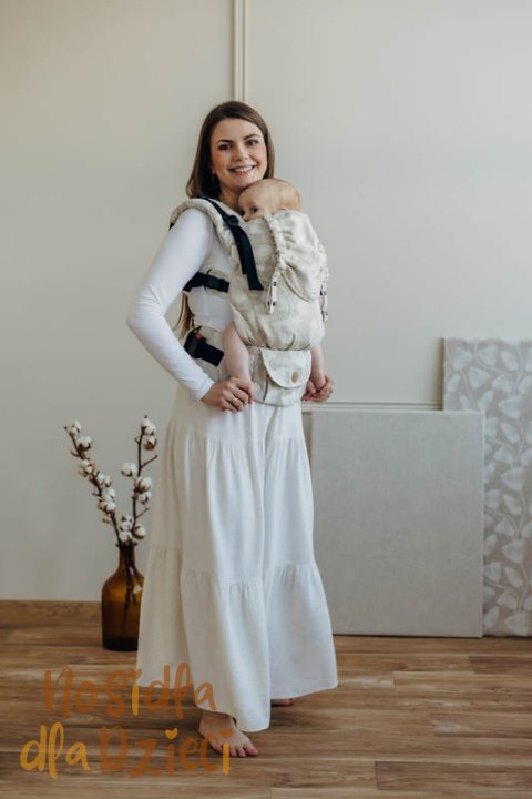 Nosidełko LennyUpGrade PRO z tkaniny żakardowej (50% bawełna, 25%konopie, 25% lyocell) , rozmiar standard - VIRIDIFLORA - CONNEC