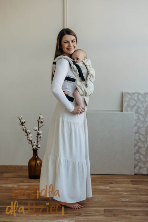 Nosidełko LennyUpGrade PRO z tkaniny żakardowej (50% bawełna, 25%konopie, 25% lyocell) , rozmiar standard - VIRIDIFLORA - CONNEC