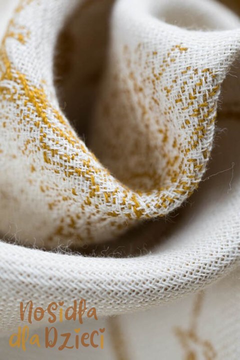 Nosidełko LennyUpGrade PRO z tkaniny żakardowej (68% bawełna, 27% wełna merino, 5% kaszmir), rozmiar standard, HERBARIUM - AMBRA