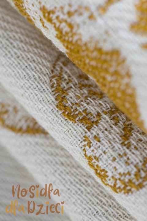 Nosidełko LennyUpGrade PRO z tkaniny żakardowej (68% bawełna, 27% wełna merino, 5% kaszmir), rozmiar standard, HERBARIUM - AMBRA