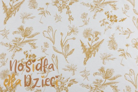 Nosidełko LennyUpGrade PRO z tkaniny żakardowej (68% bawełna, 27% wełna merino, 5% kaszmir), rozmiar standard, HERBARIUM - AMBRA