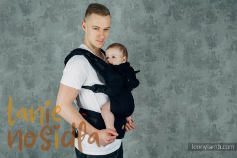Moje Pierwsze Nosidełko Ergonomiczne LennyGo, splot jodełkowy, 100% bawełna , rozmiar Baby - MAŁA JODEŁKA CZARNY HEBAN